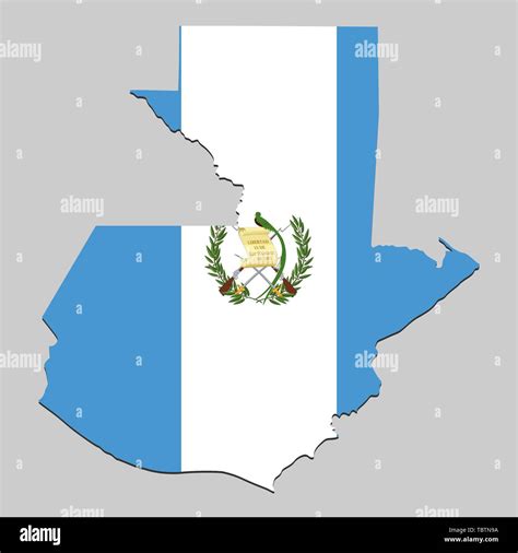 Map of Guatemala with national flag. Vector Illustration Stock Vector ...