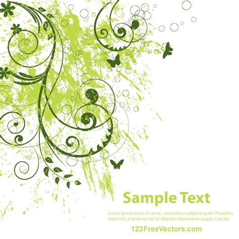 Vector Abstract Grunge Floral Background by 123freevectors on deviantART