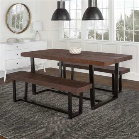 3-Piece Farmhouse Dining Set - Mahogany/Black, 1 unit - Kroger