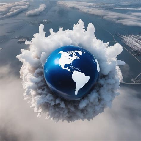 Premium AI Image | a globe with the earth in the middle of the clouds