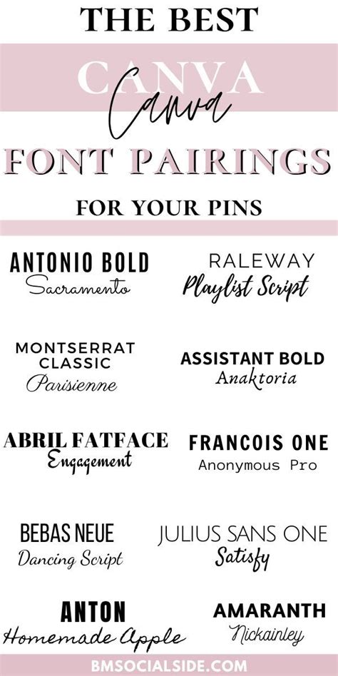 15 best Canva font pairings for Pinterest | Bmsocialside | Lettering tutorial, Lettering, Font ...