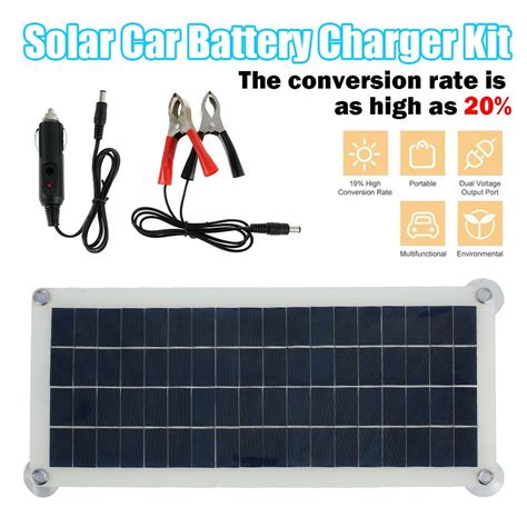 MTFun Solar Car Battery Charger Kit,12 V, 10 W,Polycrystalline Silicon ...