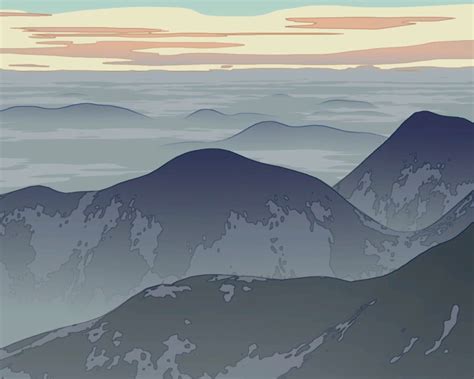 Sunrise on some mountains, another stylised scene to test some ...