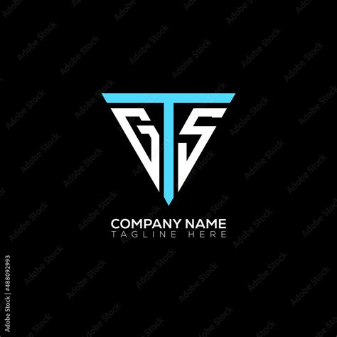 GTS letter logo design on black background.GTS creative initials letter logo concept.GTS letter ...