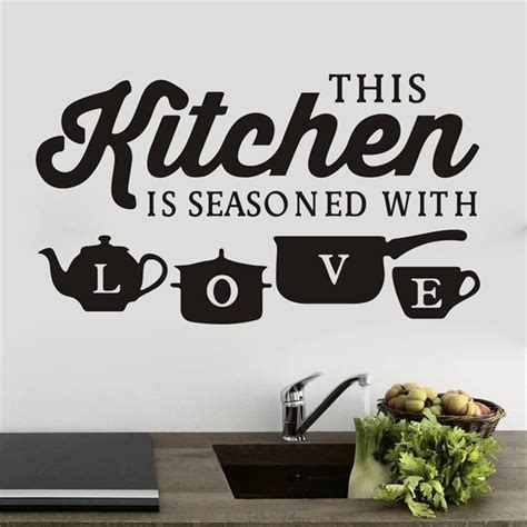 This Kitchen is Seasoned with Love Vinyl Wall Decal Quotes Wall Stickers Kitchen Decals Home ...