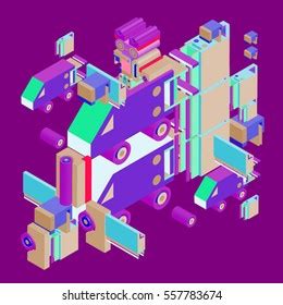 Vector Big Set Low Poly Isometric Stock Vector (Royalty Free) 1155856891 | Shutterstock