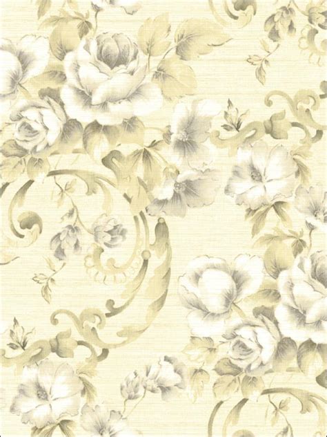 Floral Leaf Scroll Wallpaper SE50908 by Seabrook Wallpaper