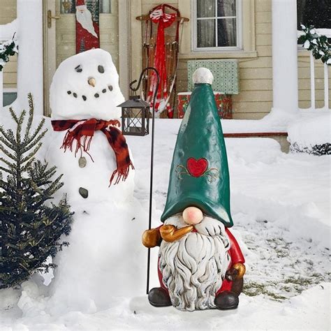 Moe The North Pole Holiday Elf Garden Gnome Statue | Plant Addicts