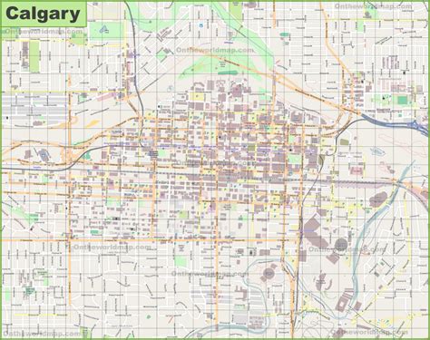 Large Detailed Map Of Calgary with regard to Printable Map Of Calgary | Printable Maps