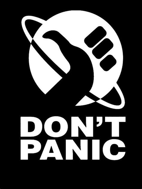 Don't Panic Hitchhiker's Guide to the Galaxy White | Etsy