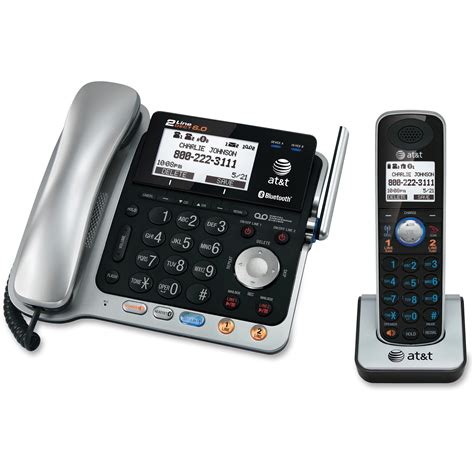 AT&T Connect to Cell TL86103 DECT 6.0 Cordless Phone, Silver Black ...