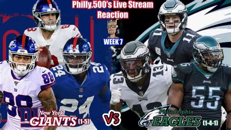 Giants VS Eagles | Live Stream Reactions | Week 7 - YouTube