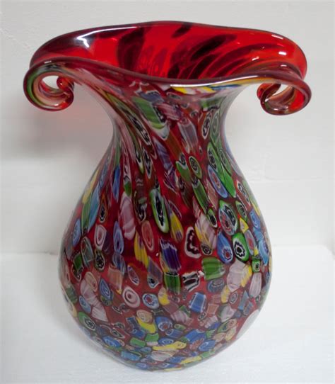 Vintage Italian Multicolored Murano Glass Vase from Fratelli Toso, 1970s for sale at Pamono