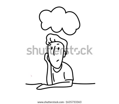 Man Thinking Illustration Impression Drawing Sketch Stock Vector (Royalty Free) 1635733363 ...