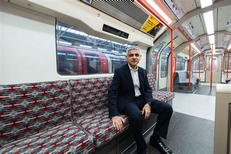 Central line: Sadiq Khan visits first new refurbished train as part of ...