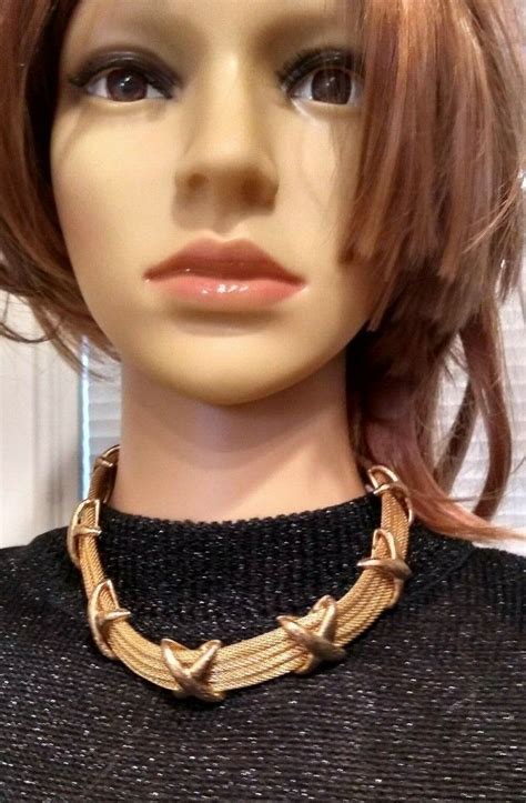 Amazing Vintage 80s Costume Jewelry Necklace Xs gold … - Gem