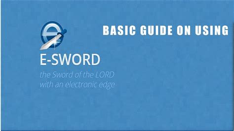 E-Sword Bible Program basic usage. - YouTube