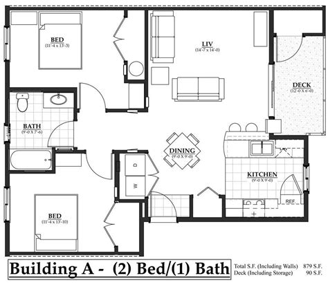 2 Bedroom 2 Bath Apartment Floor Plans - floorplans.click