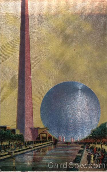 Theme Center - Trylon and Perisphere 1939 NY World's Fair Postcard