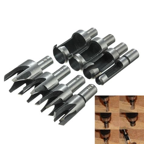 8pcs Carpentry Wood Plug Cutter Straight & Tapered Claw Type Drill Bit ...