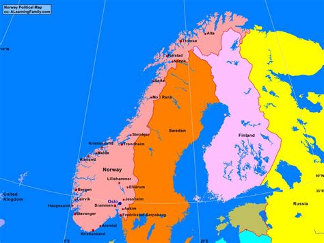 Norway Political Map - A Learning Family