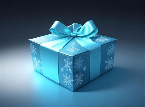 Premium AI Image | light blue Christmas gift box photo generative Ai