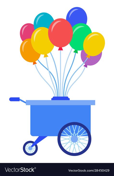 Balloon cart icon flat isolated Royalty Free Vector Image