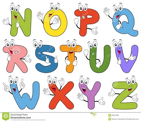 Cartoon Alphabet Characters N-Z - Download From Over 60 Million High Quality Stock Photos ...