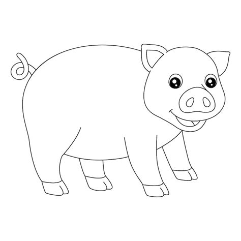 Premium Vector | Pig coloring page isolated for kids