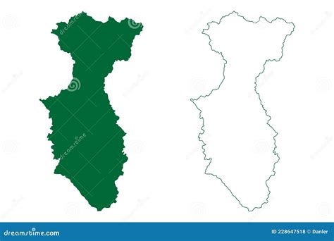 Anantnag District Jammu and Kashmir Union Territory, Republic of India Map Vector Illustration ...