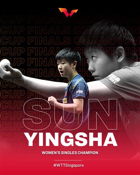 World No 2 Sun Yingsha creates History, by winning the Women's Singles at the 1st ever WTT Cup ...