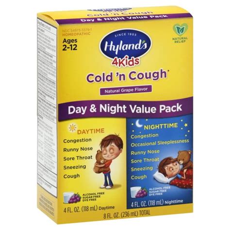 Kids Cold Medicine for Ages 2+, Hyland's 4 Kids Cold 'n Cough, Day and ...