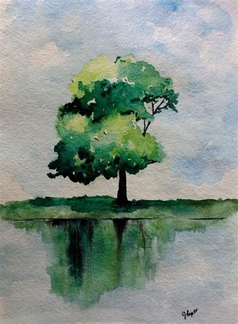 40 Beautiful Tree Art Painting & Art Works | Watercolor paintings for beginners, Watercolor ...