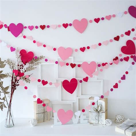 Pink Heart Garland, Pink Wedding Garland, Valentines Day Garland, Heart ...