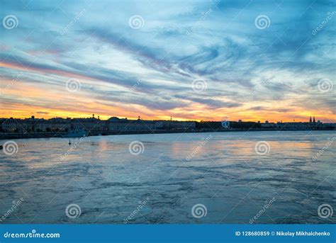 Beautiful View of Bordeaux City and the Garonne River at Sunset Time. Stock Image - Image of ...