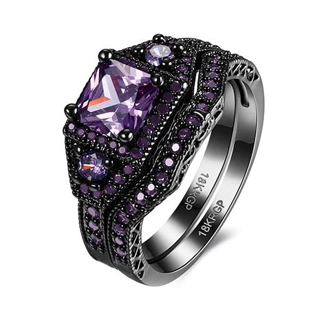 Purple Diamond Wedding Ring Sets - Wedding Rings Sets Ideas