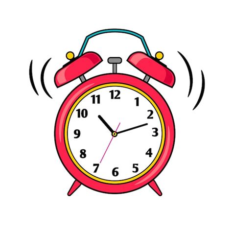 Premium Vector | Cartoon red ringing alarm clock