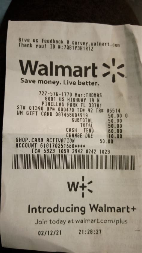 Walmart Receipt Template