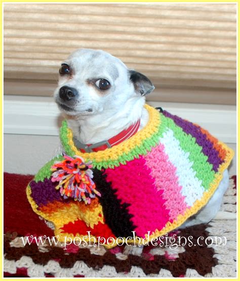 Posh Pooch Designs Dog Clothes: Scrap Happy Dog Poncho - Free Crochet Pattern | Posh Pooch Designs