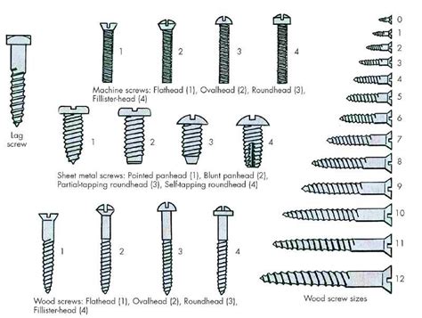 Wood Screw Sizes - MechanicsTips