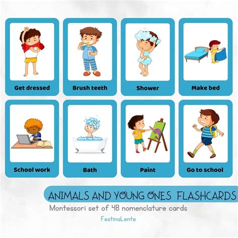 48 Action Verbs Flashcardslearning Englishkids Educationvisual ...