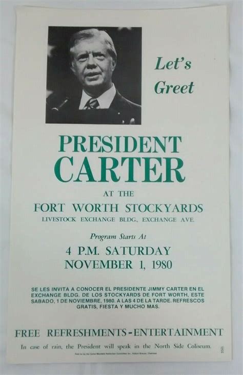 Jimmy Carter Original Campaign Flyers Lot, Posters, Fort Worth ...