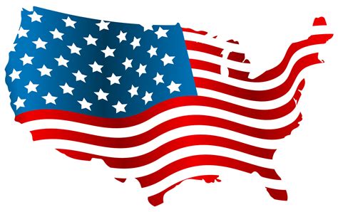 USA Flag Map PNG Clip Art Image