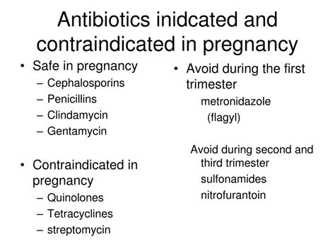 Antibiotics in pregnancy guidelines