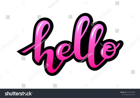 Hand Written Vector Hello Text Cute Stock Vector (Royalty Free ...