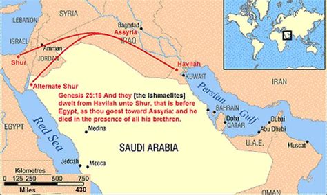 #66 Map of Ishmaelites Genesis 25.17-18 And Ishʹma·el lived for 137 ...