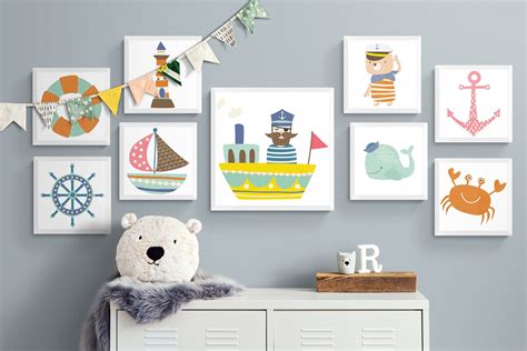 Nautical Gallery Wall Nautical Nursery Decor for Boy | Etsy