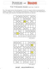 Free and printable Hidato, or NUmber Snake, puzzles for young and old ...