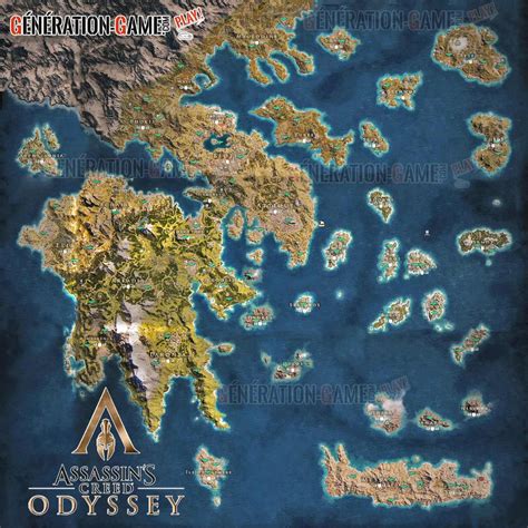 Wiki Assassin’s Creed Odyssey la carte du monde entière et détaillée du jeu | Generation Game