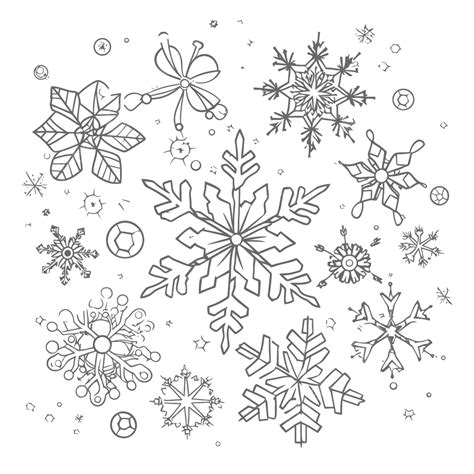 Coloring Sheet For Kids With Snowflakes Outline Sketch Drawing Vector, Lake Drawing, Wing ...